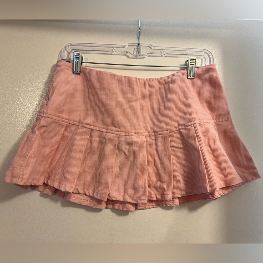 Corduroy Pleated Mini Skirt